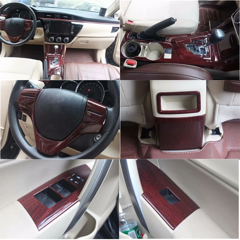 12Pcs/Set ABS Car Interior Wood Grain Color Cover Trim Panel Overlay Frame Kit Fit For Toyota Corolla Levin 2014-2017 Car Decals 12Pcs/Set ABS Car Interior Wood Grain Color Cover Trim Panel Overlay Frame Kit Fit For Toyota Corolla Levin 2014-2017 Car Decals