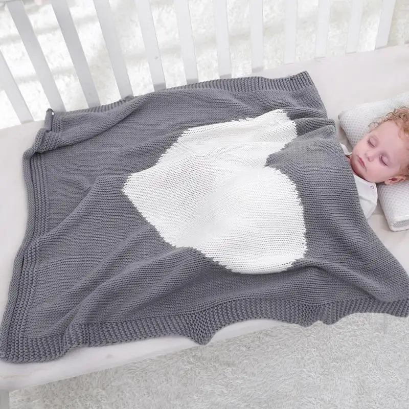 Детское одеяло в форме сердца для пеленания, s постельные принадлежности, одеяло, игровой коврик для детской коляски, детское одеяло, Вязаное детское вязаное одеяло