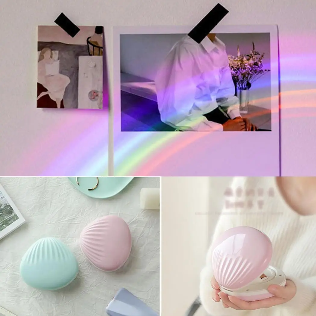 

Creative USB Shell Rainbow Projection Lamp Night Light Room Decor Home Unisex 1200mA 5V 1A 100mA h Blue Pink