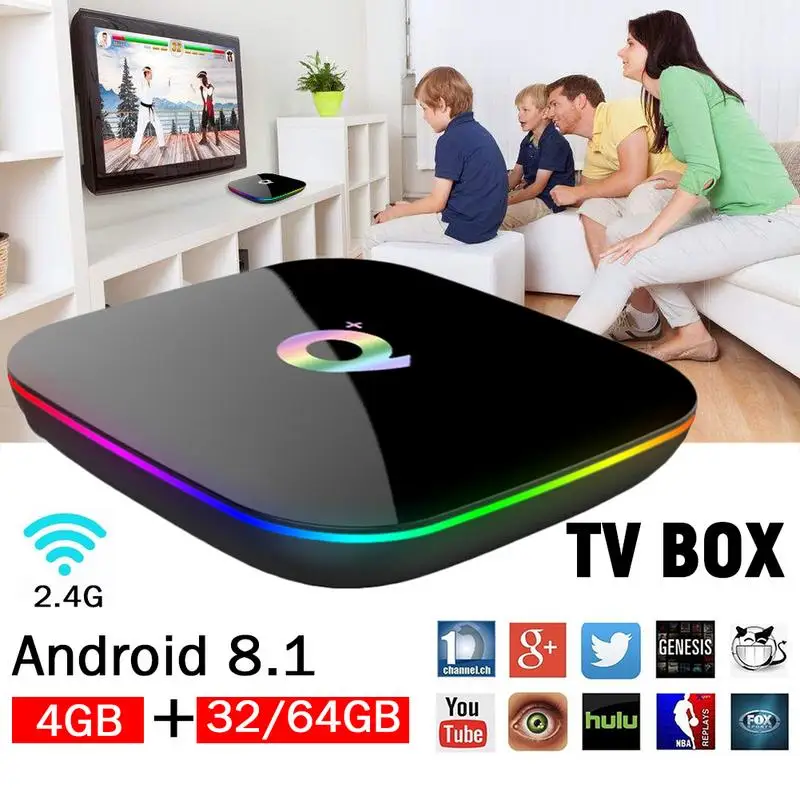 Дешево Q плюс 4G + 6 4G B Android 8,1 компл. TOP BOX H6 H6 Quadcore Cortex A53 сети чип ТВ Box плеер с Wi Fi Bluetooth Функция