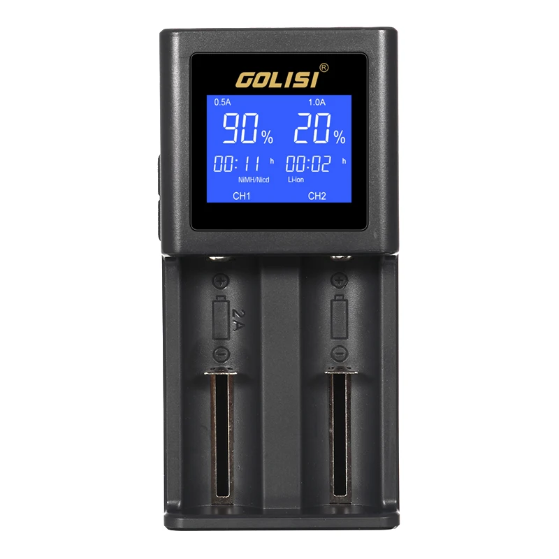 Golisi S2 HD ЖК-дисплей смарт-зарядное устройство для литий-ионных Ni-cd/Ni-md/AAA/AA батареи