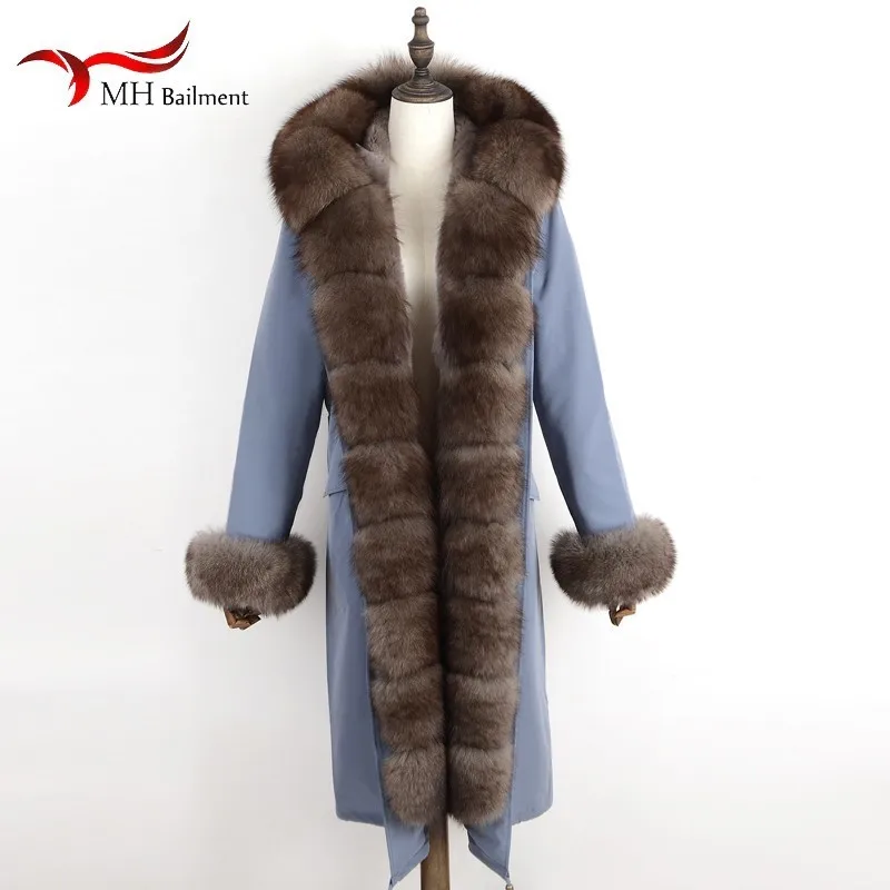 Lapin Chaud Manteau Hiver F Femmes Long Dames 100 Renard Naturel orange pink Bordée De Réel Herbe 1 khaki Cuir Fourrure En Nouveau Blue WnYXTqYaP