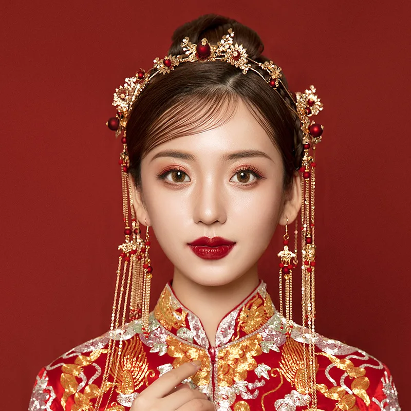 T1019 Chinese Style Bride Headwear Classical Wedding Jewelry Sets