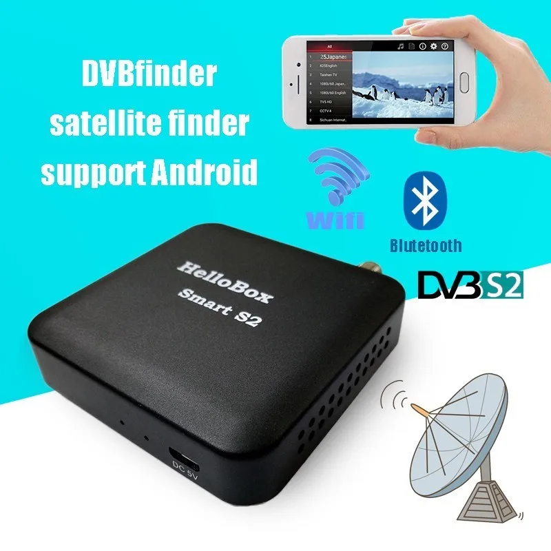 Hellobox Smart S2 DVBfinder спутниковый искатель DVB приемник ТВ плеер на устройстве Android с Wifi