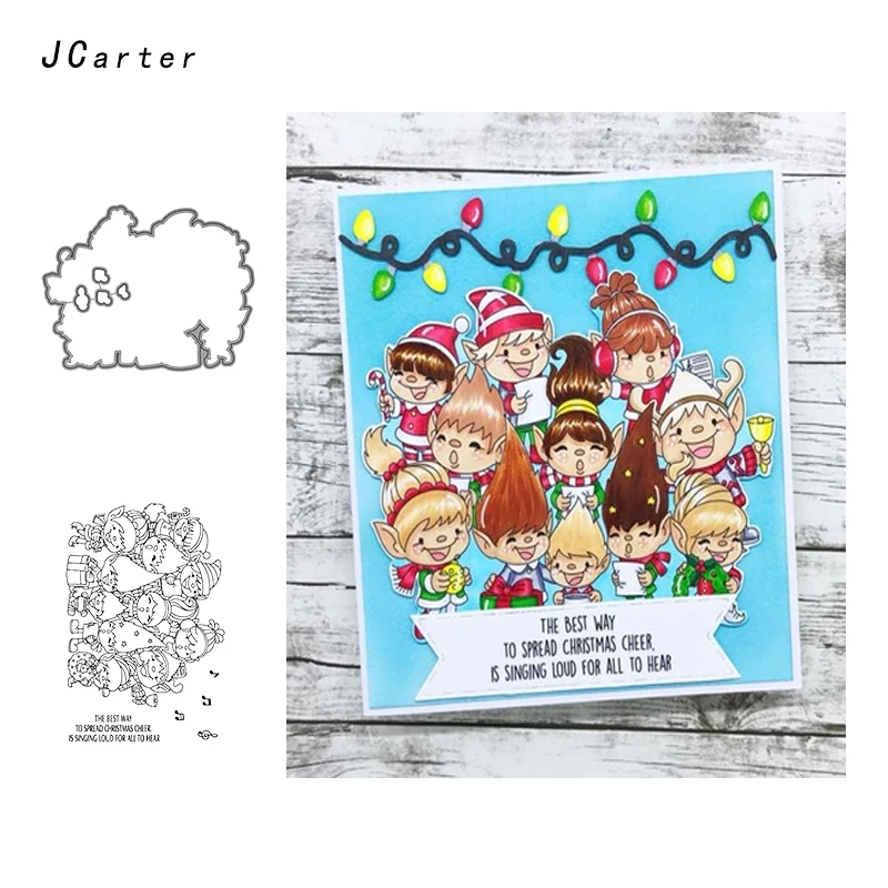 

JCarter Lovely Happy Kids Metal Cutting Dies or Rubber Clear Stamps for Scrapbooking DIY Embossing Folder Paper Maker Template