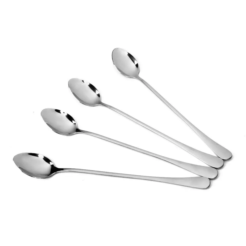 

Set of 4 Super Long Stainless Steel Coffee Spoons