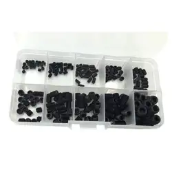 BMBY-200PCS M3 M4 M5 M6 M8 втулка для шестигранной головки шестигранной Grub винт набор Ассортимент Комплект (черная сталь сплав)