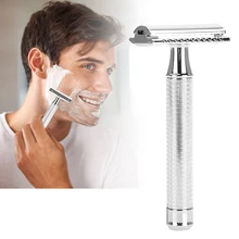 Мужская классическая латунная бритва с двумя краями, триммер для безопасного бритья бороды, безопасное лезвие ручное бритва, парикмахерский набор 4