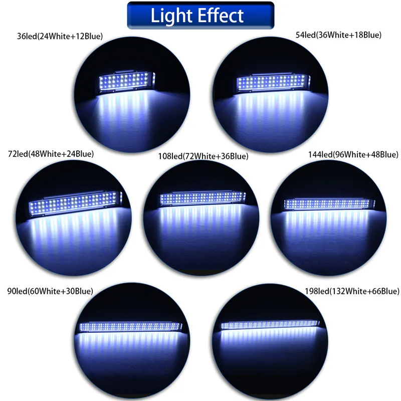 100-240 в 60 см Водонепроницаемые светодиодные аквариумные лампочки Освещение для аквариума бар синий/белый Погружной подводный зажим лампа водный Декор