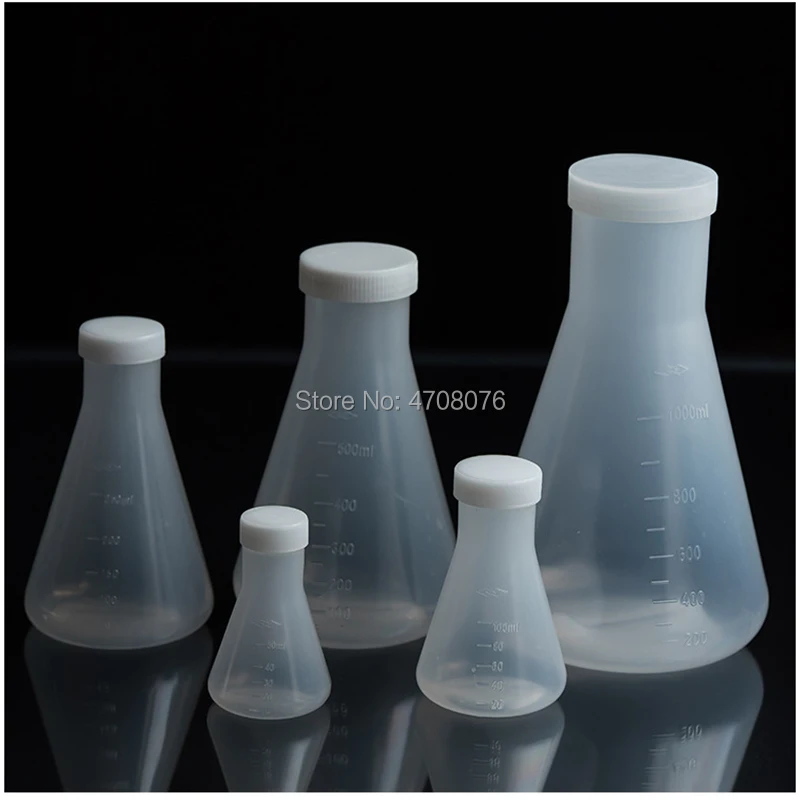 250ml 2pcs/pack PP graduated conical flask Erlenmeyer flask with scale Triangle volumetric with cover for chemical test