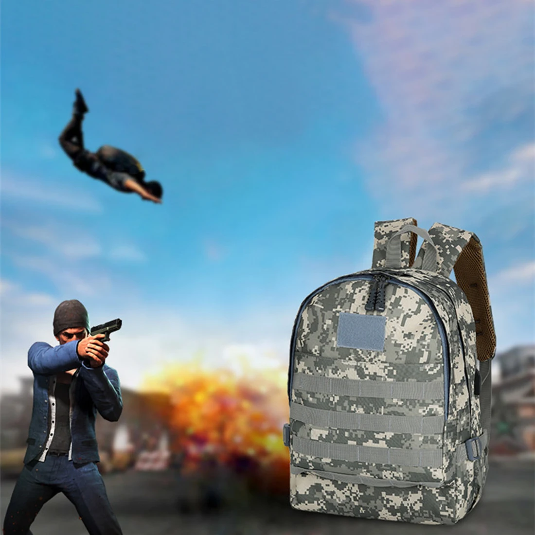 

Level 3 Children Multicam Cool Backbags Military Travel Outdoor Backpacks Tactical Bag for 6-12 Years Old Kids Desert Camouflage