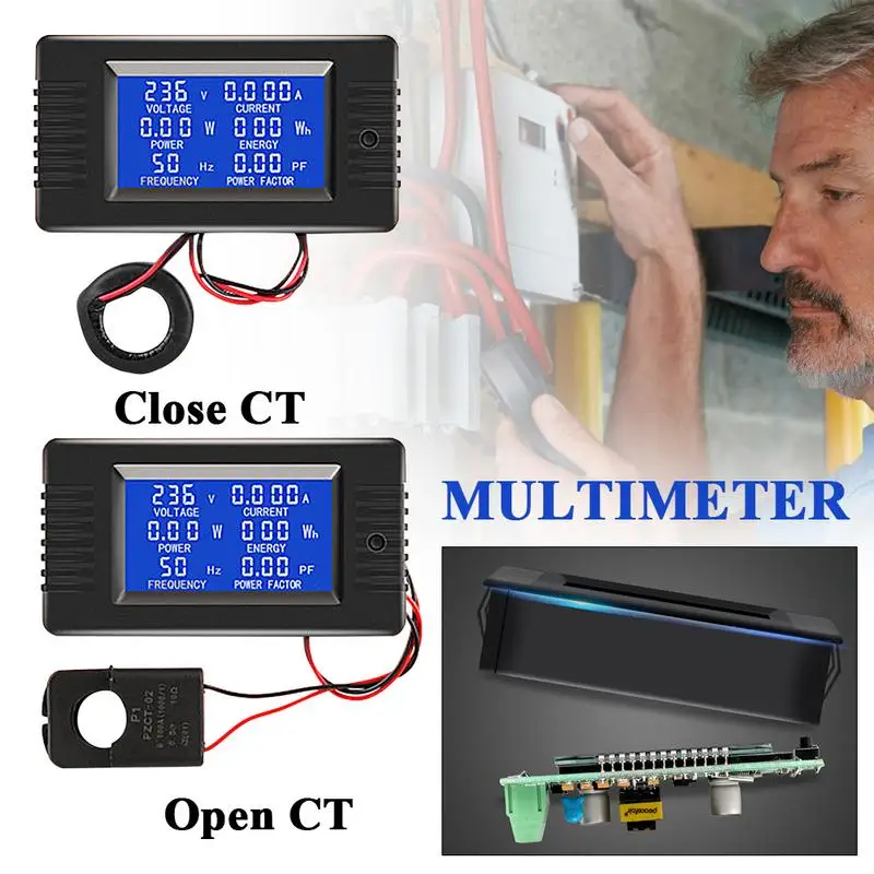 

PZEM-022 AC Digital Display Multimeter Power Monitor Voltmeter Ammeter Wattmeter Frequency Meter Factor Meter