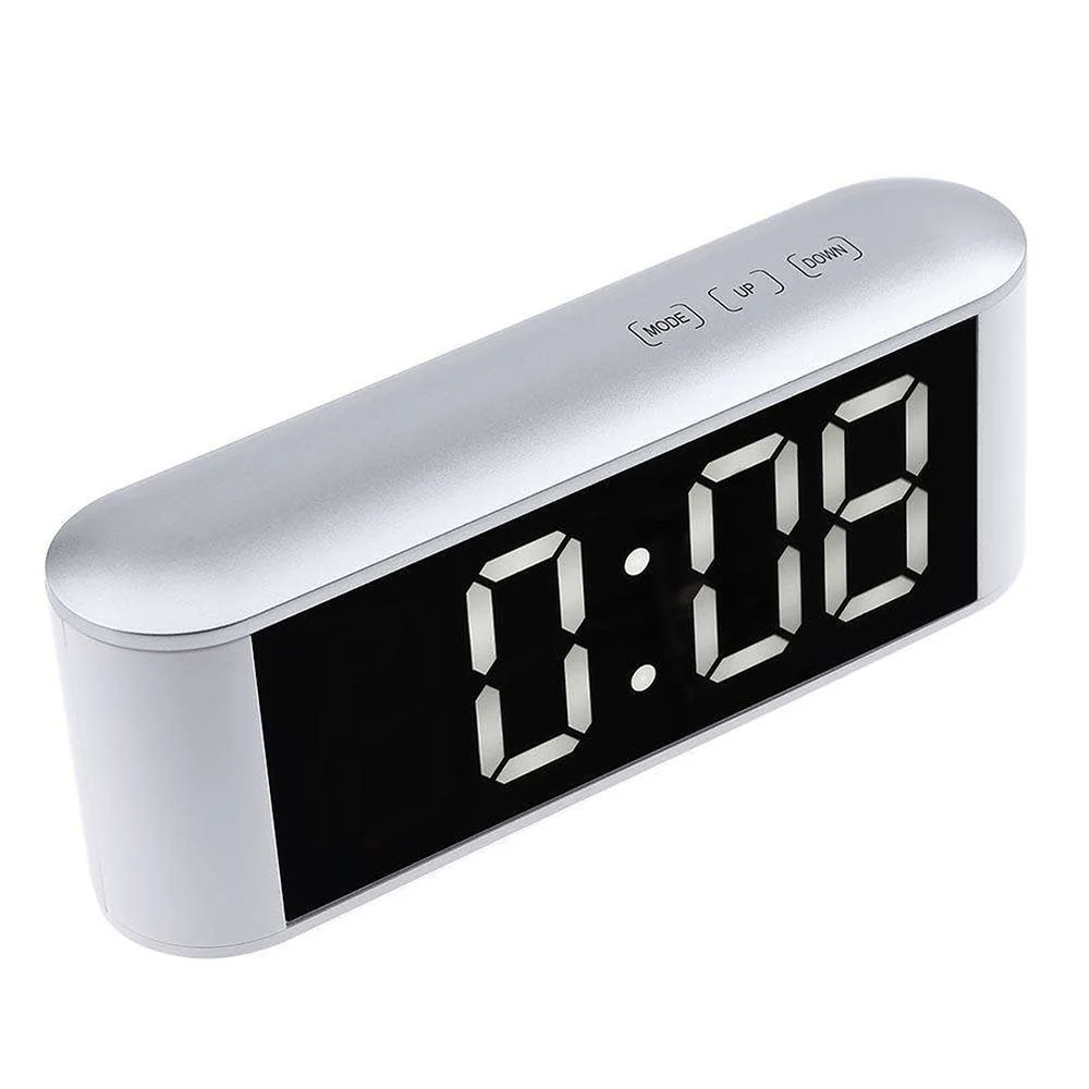 

NEW Digital Time Display-Touch LED Mirror Clock 3 Modes Brightness Adjustable Table Alarm Clock Thermometer Snooze Function