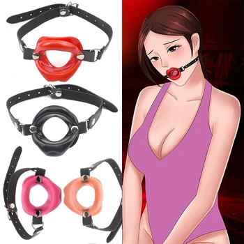 Sex Slave BDSM Fetish Silicone Lips O Ring Open Mouth Gag Bondage Erotic Toy New