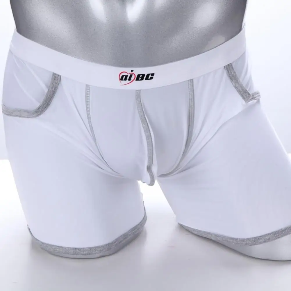 

Summer Breathable Boxer Men Middle Rise Bulge Pouch Convex U Homme Shorts Underwear With Pockets Underpants Interior