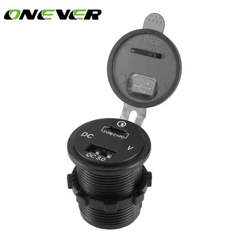

Onever Universal Car Cigarette Lighter Charger Vehicle Dual USB QC 3.0 Charger Adapter DC12V-24V Voltmeter 2 Port Power Socket