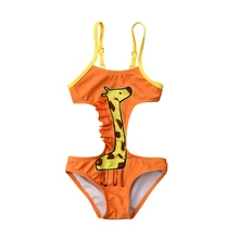 Baby Girls Cartoon Giraffe One-piece Swimsuit Little Girls Cute Monokini Bikini Set Swimwear Swimsuits Bathing Suit Beachwear