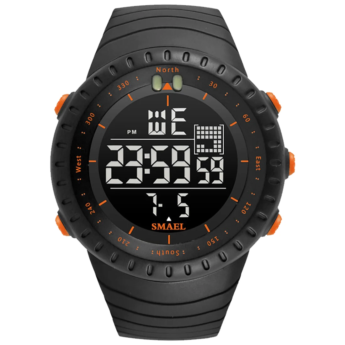 Black Digital Men Wrist Watch Led Large Man Business Clock Formal