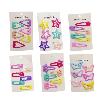 

36pcs Snap Hair Clips Heart Paint Candy Color Barrettes Hair Accessories Hairpins for Birthday Baby Girl Xmas Gift