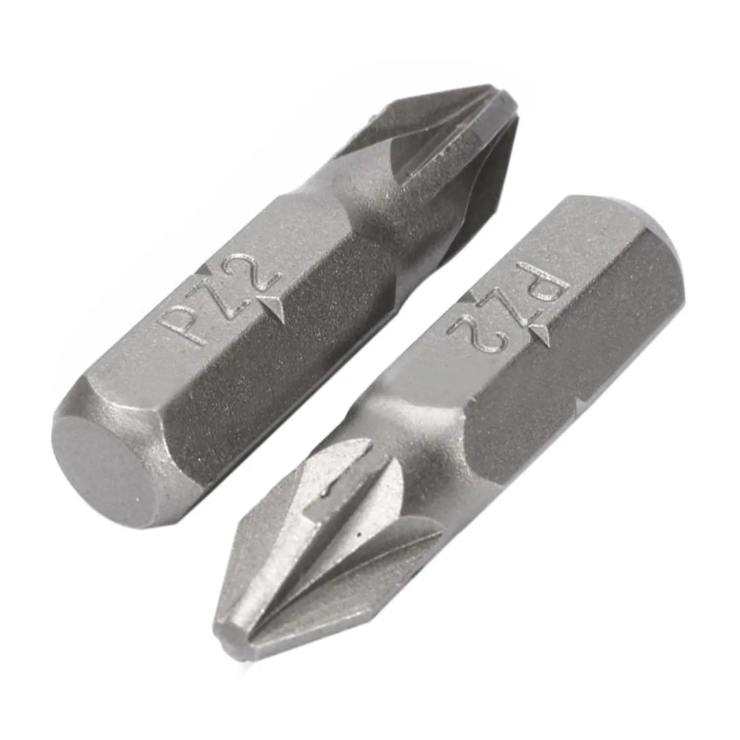 10 шт. x Серебряный Pozi 2 PZ2 25 мм отвертка шестигранный магнитный