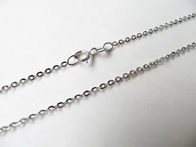 Solid 18K White Gold Necklace O Link Chain Necklace / Length (15.7