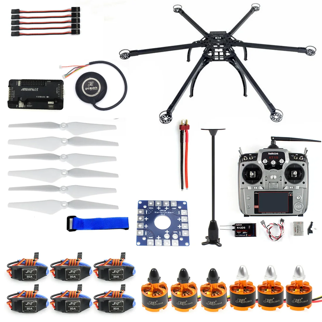 

F10513-G Six-axle Hexacopter GPS Drone Kit with RadioLink AT10 2.4GHz 10CH TX&RX APM 2.8 Multicopter Flight Controller