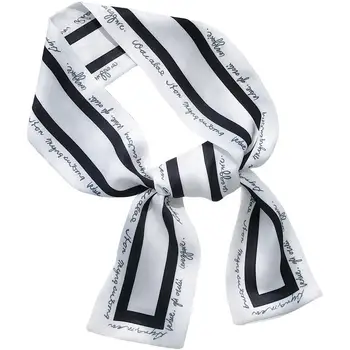 

Women's Fashion Ribbon Simulation Silk Scarf Beautiful Solid Design Girl Scarf Hair Band Bag Handle Wrapped Small Collar Scarf