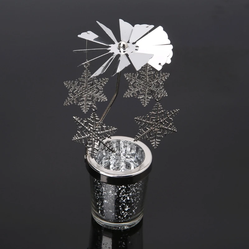 Вращающийся подсвечник чайный светильник металлический подсвечник Подставки для свечек-таблеток карусель Свадебные украшения для домашнего праздника подарок