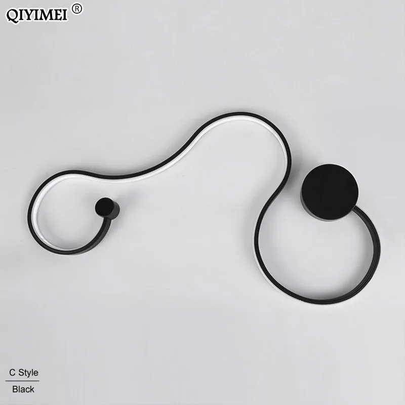  simple creative wall lamps with white or balck color for bedroom bedside decoration Nordic designer - 32831719174