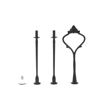 Лучшая цена различных цветов кекс металлическая чашка 3 уровня маленькая корона форма свадебные черные стержни-подставки для торта