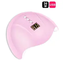USB 36 Вт УФ светодиодная лампа Сушилка для ногтей 12 светодиодов УФ-лампа для всех типов гель-лака для ногтей отверждения смарт-таймер инфракрасный датчик ЖК-дисплей
