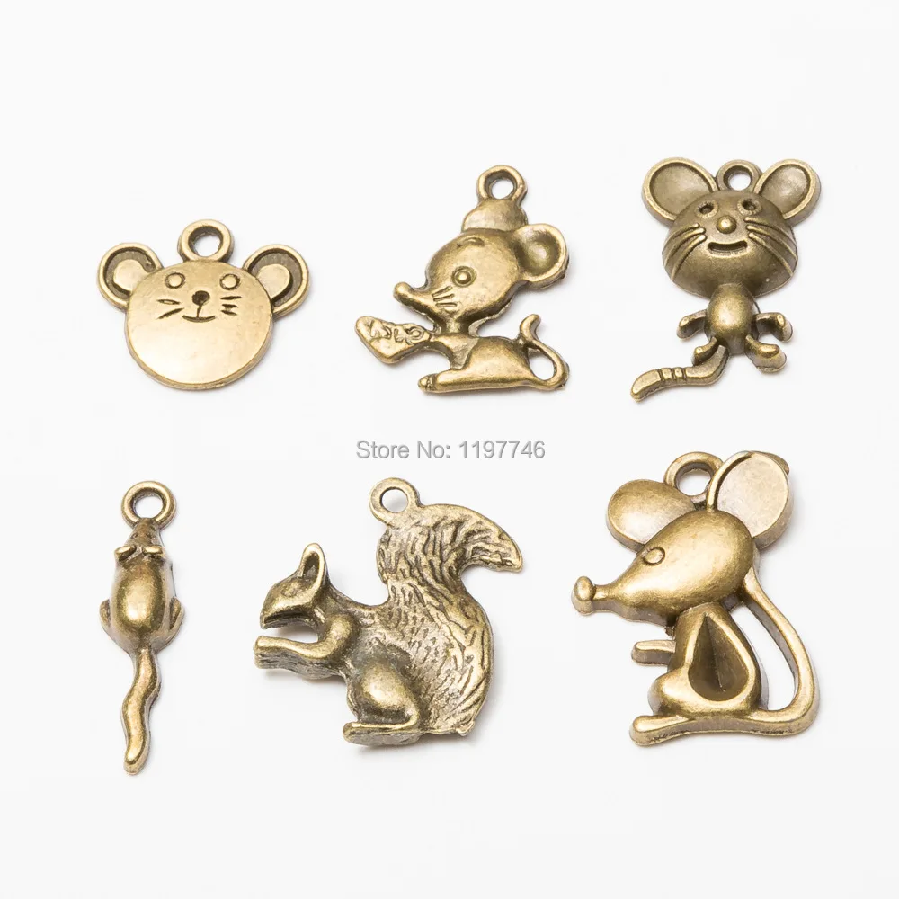 

Mouse Charm Pendant 10pcs 24mm 21mm 10pcs Antique bronze Rat Jewelry Accessories Diy Mouse Charms Squirrel animal for handmade