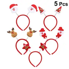 5 шт. рождественские резинки для волос очаровательные милые Санта обручи для волос Снеговик головной убор партия поддерживает поставки украшения