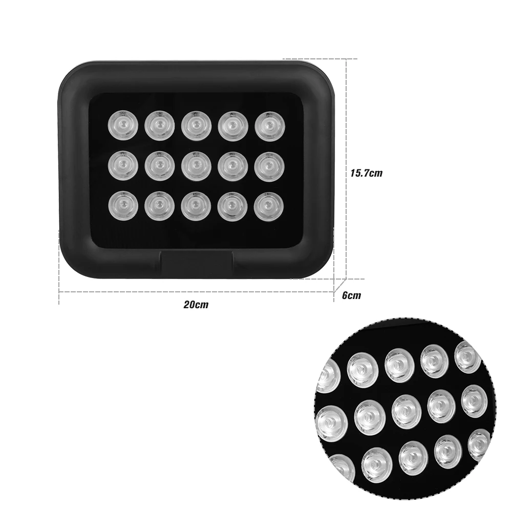 15 шт. инфракрасные светодиодные матрицы ИК-осветитель ночного видения инфракрасный осветитель широкий угол большой дальности водонепроницаемый для камеры видеонаблюдения