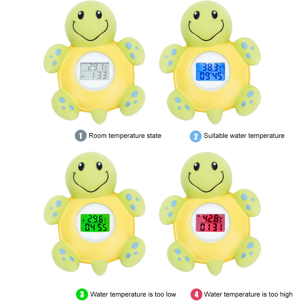 Термометр для ванной цифровой датчик Детские черепахи форма плавающие животные дизайн для купания воды Детские игрушечные часы