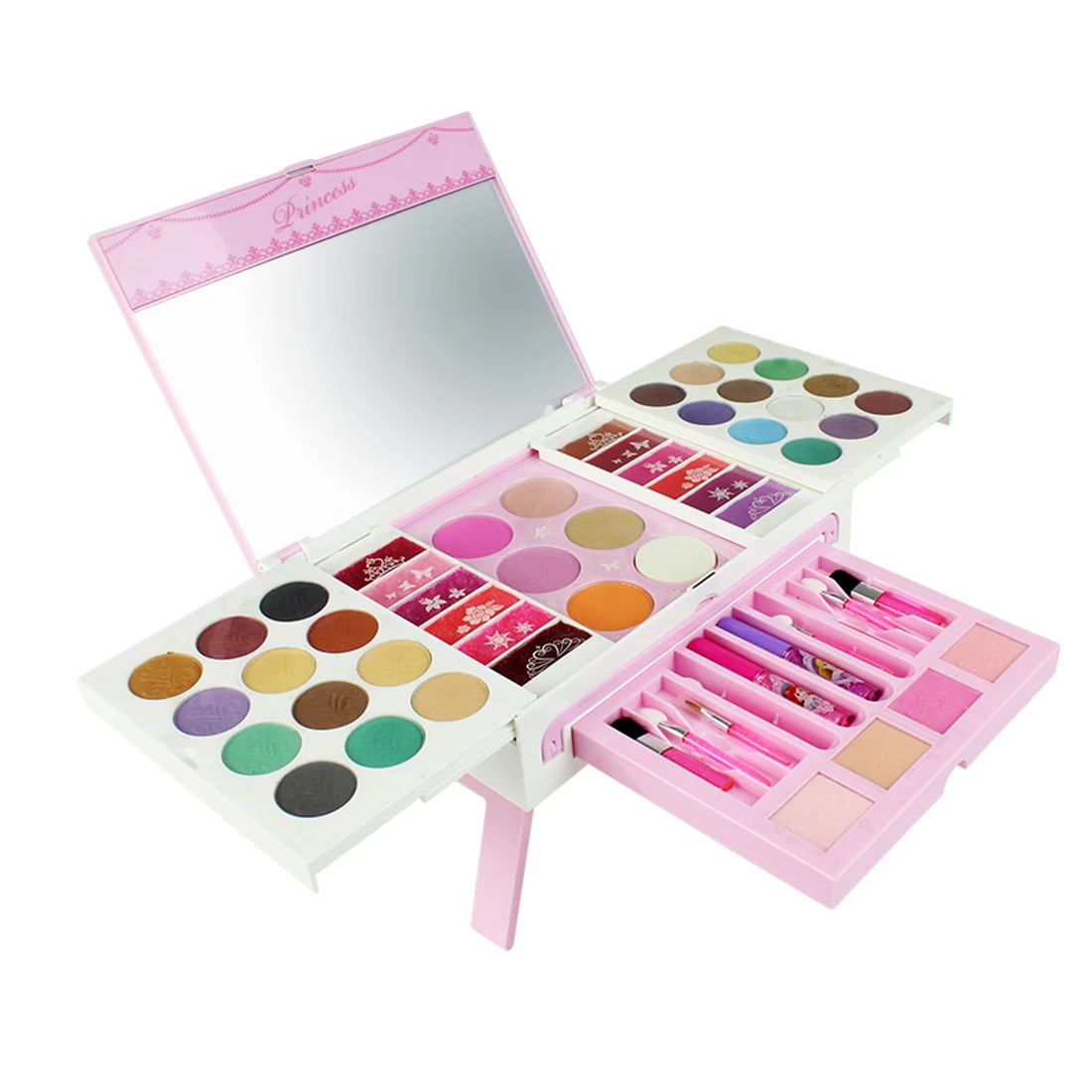 

Hot 52Pcs Children Pretend Play Beauty Toys Makeup Cosmetics With Suitcase Playset Beauty Pretend Play For Kids Birthday Gift