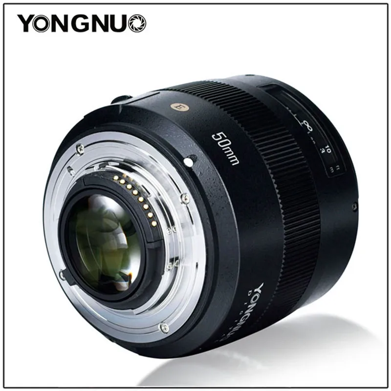 Светодиодная лампа для видеосъемки YONGNUO YN50mm F1.4N E Стандартный объектив с фиксированным фокусным расстоянием 50 мм F1.4 фиксированным фокусным расстоянием большой апертурой для Nikon D5 D4 D3 D810 D800 D750 D300 D7100 D7000 D5600 и т. д