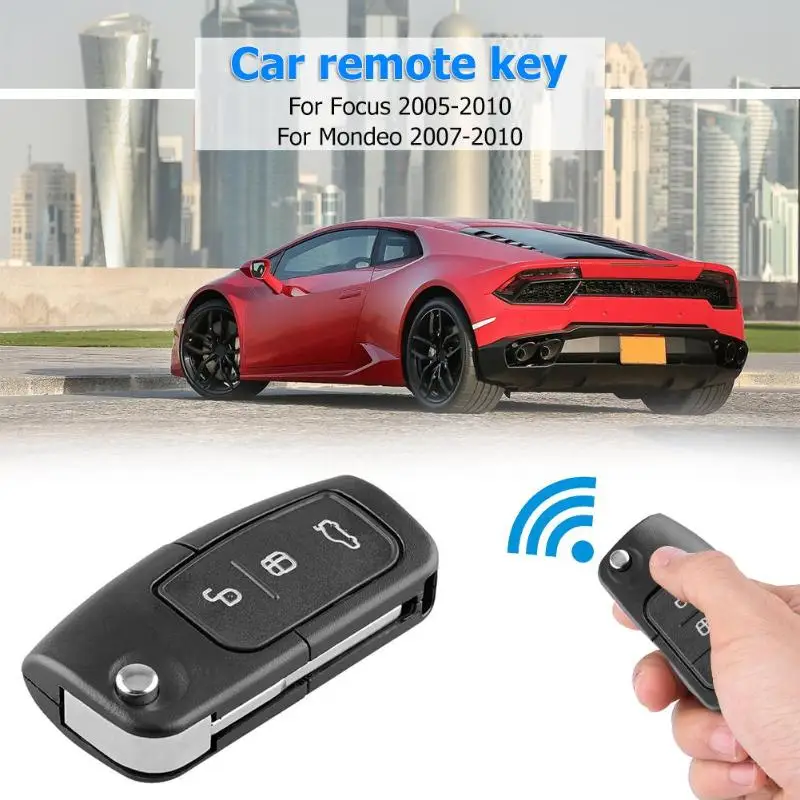 

3 Button 433MHz 4D63 Chip Folding Car Remote Flip Key for Ford Focus Mondeo Fiesta Car Ignition Remote Control Key