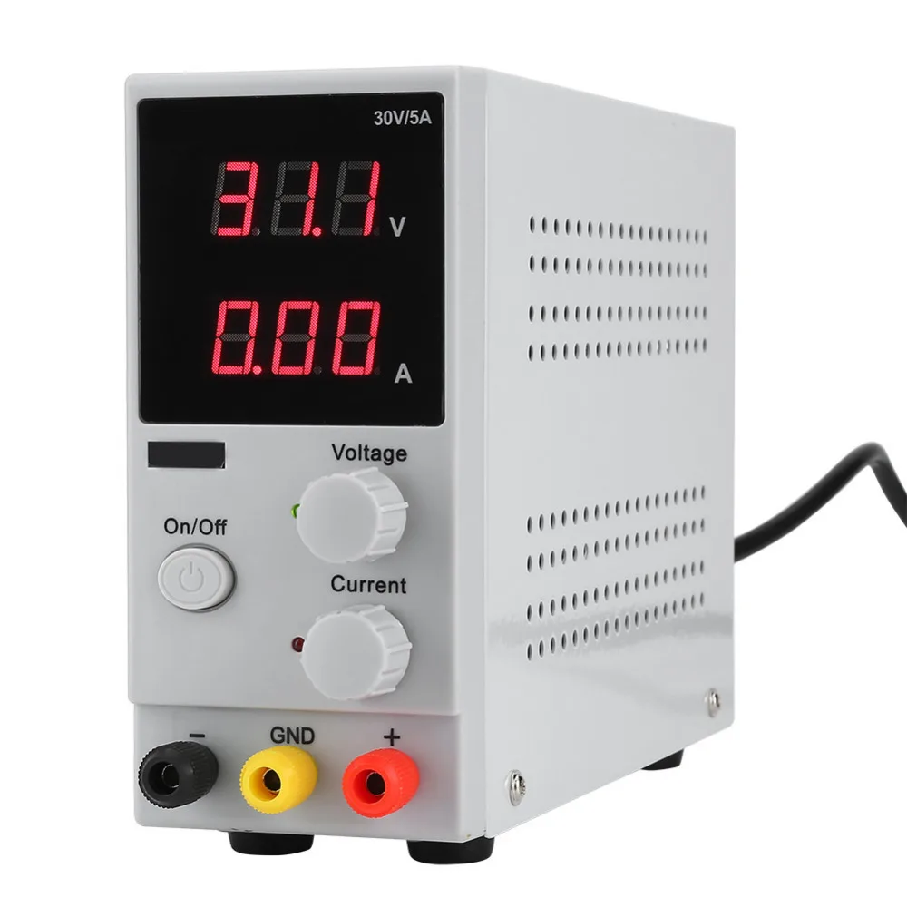 

Adjustable DC Power Supply Switching Power Source AC100/220V Input Power Supply Digital LCD Display 0-30V 0-5A AU Plug