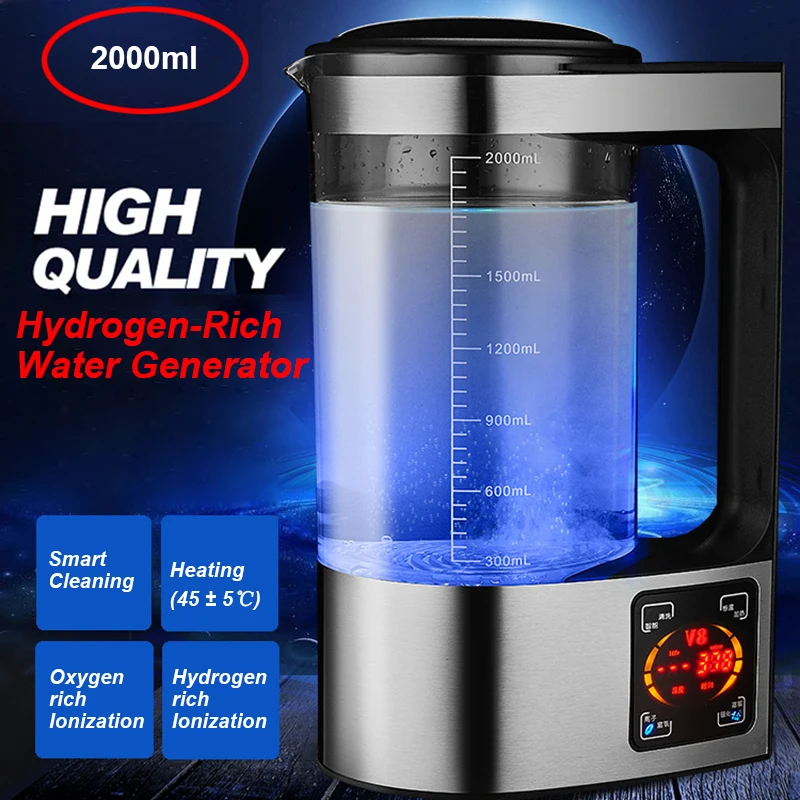 

2000ml Big Capacity Hydrogen Rich Water Bottle Kettle Generator Hydrogen Water Ionizer