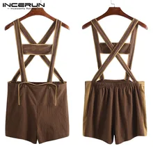 INCERUN, мужские комбинезоны, вечерние, косплей, пивной фестиваль, Мужские штаны, для фитнеса, одноцветные ремни, мужские комбинезоны, подтяжки, S-5XL