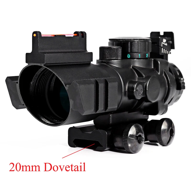 Лупа 4x32 Оптика прицел страйкбол Acog винтовка пистолет рефлекторный 20 мм