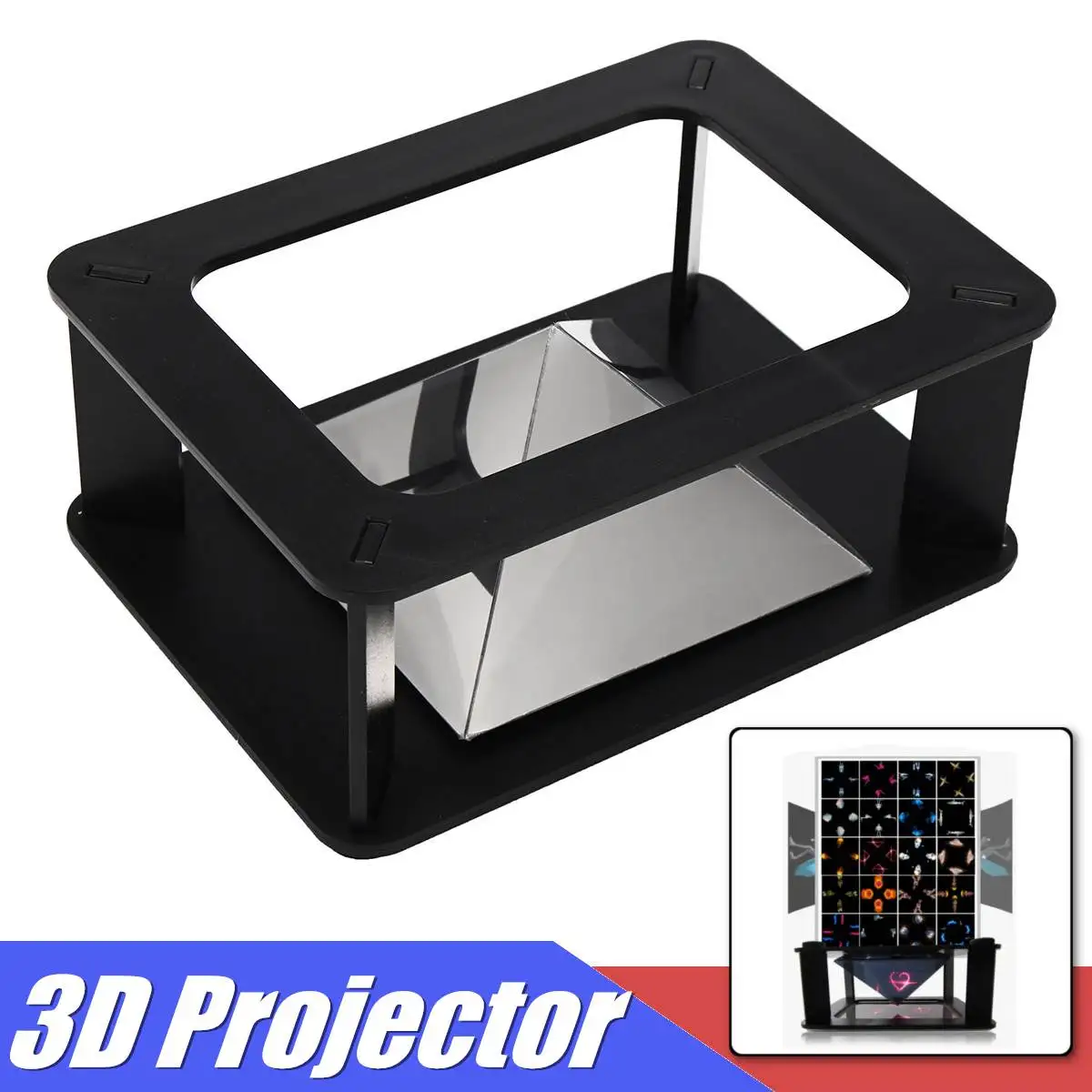 

3D Universal Hologram Pyramid Video Box Screen Display Stand Projector For Smartphone Holographic Projection Accessories