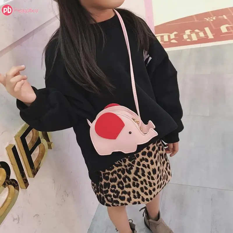 

2018 New Cute Cartoon Handbag 3D Elephant Bag Kids Girl Crossbody Messenger Bags Children Purse for Women