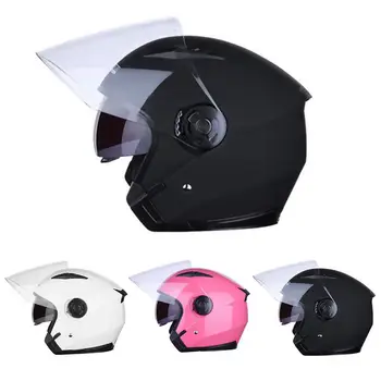 

Motorcycle Helmet Half Helmet Half-Covered Double Lens Four Season Electric Vehicle Anti-Fog Helmet L XL 2XL