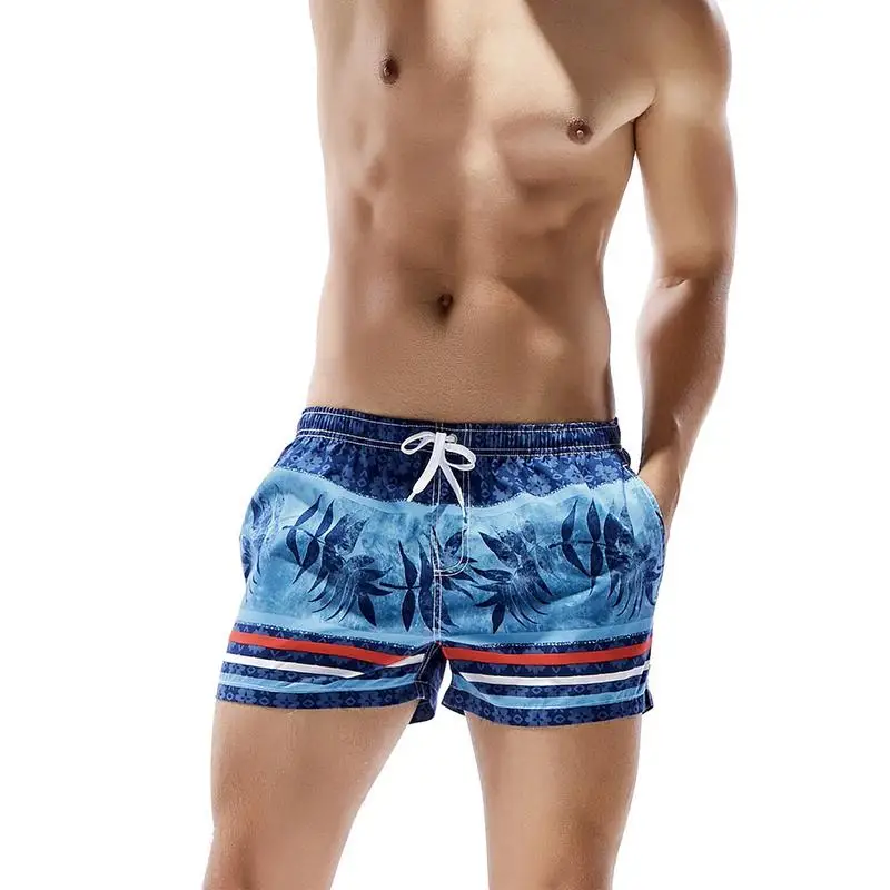 

Hot Summer Men Boxer shorts Printed Loose Beach Shorts Quick Dry Swimwear Large Size Swim Trunks Beachwear Sports Briefs