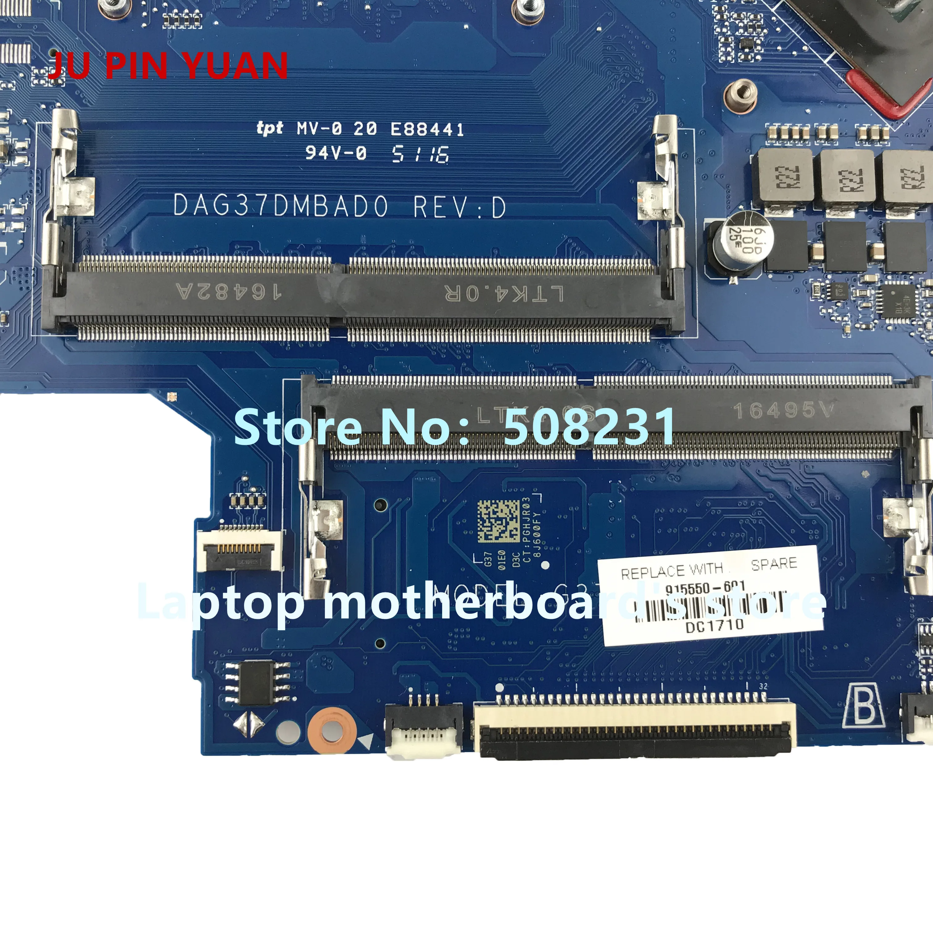 جو دبوس يوان 915550-601 G37D DAG37DMBAD0 915550-501 ل HP دفتر 17-W 17T-W اللوحة المحمول مع 1050Ti 4 جيجابايت i7-7700HQ
