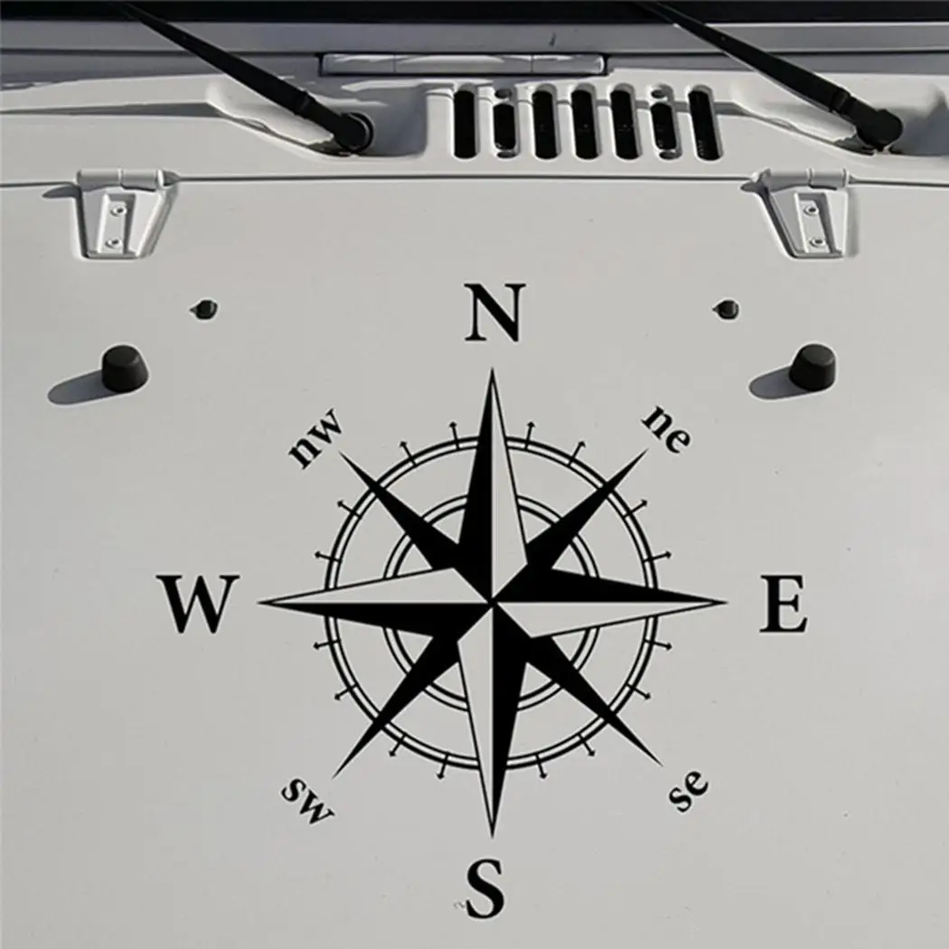 Sailnovo 1pc 50cm Funny Car Stickers PVC Compass Navigation Pattern Film Body Sticker Decals Pasters Decoration Styling | Автомобили и