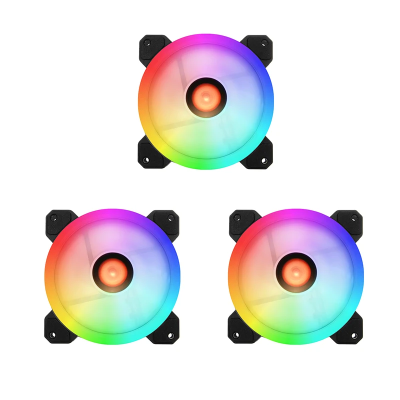 

COOLMOON Computer Case PC Cooling Fan RGB Adjust LED 120mm Quiet High Quality Computer Cooling fan cooler For cpu (3 pcs)