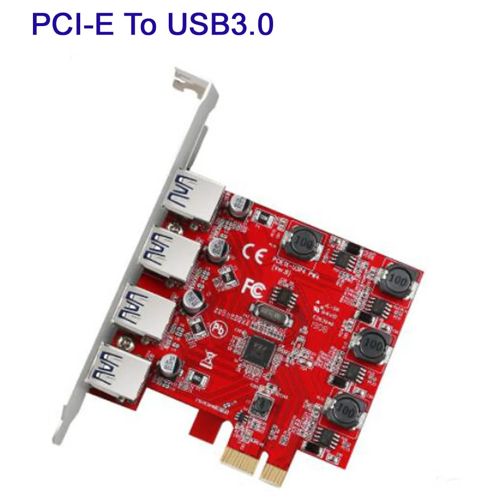 

4 Port PCI-E to USB 3.0 HUB PCI Express Expansion Card Adapter 5 Gbps Speed Top For Windows XP Win7/8/10 Vista